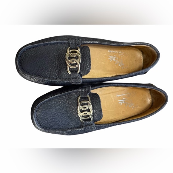 Calzoleria Rolando Bellagio navy blue leather loafers Size 39 / 8.5 - Picture 6 of 7
